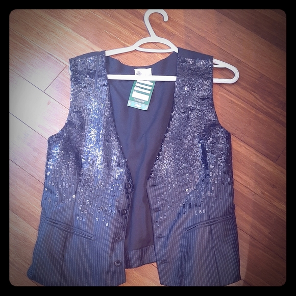 Isabel Forest  Navy Sequin  Vest - Picture 1 of 4